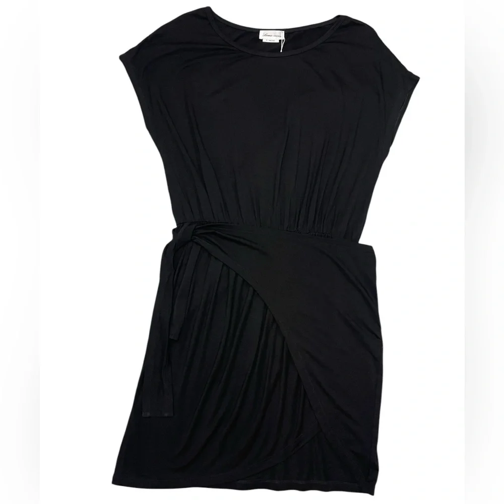 Lovers & Friends Tarin Mini Black Dress Tie Waist Short Sleeve Size Medium NEW - Picture 13 of 15